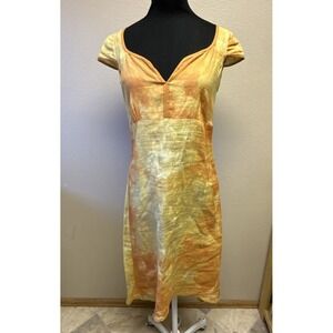 Fendissime by fendi  Small 90s y2k tie dye Fall Colors  linen dress Designer